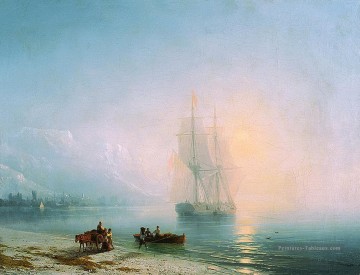 mer calme 1863 Romantique Ivan Aivazovsky russe Peinture à l'huile